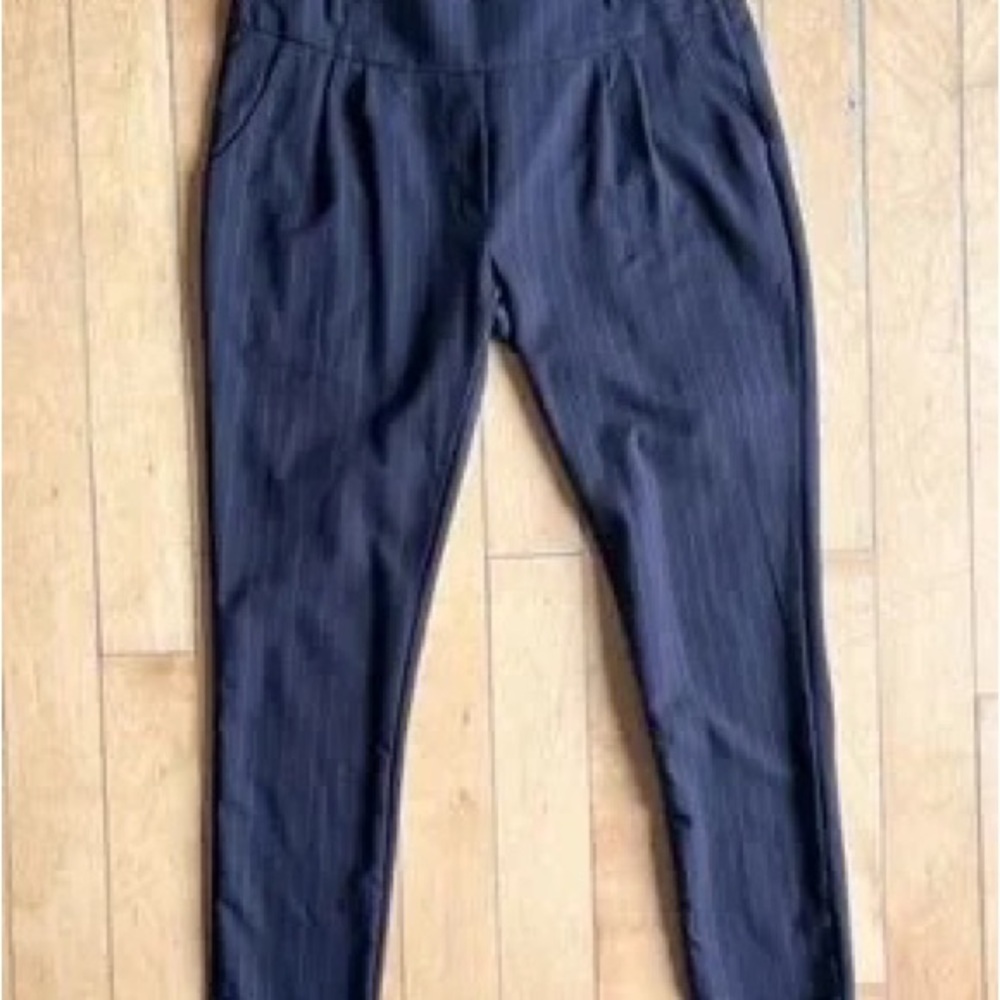 Women's Black Pinstripe Ponte Pants